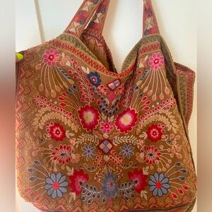 Johnny Was embroidered tote bag